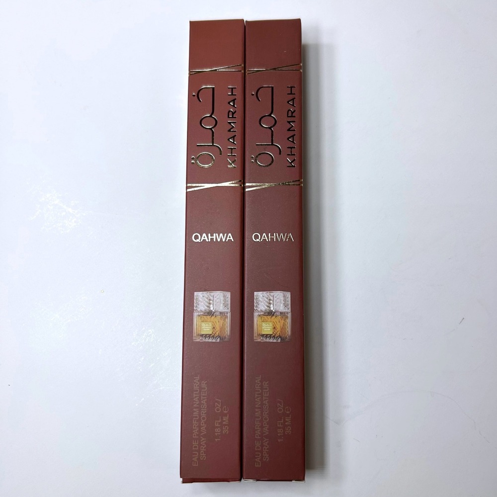 Lattafa Khamrah Qahwa Eau De Parfum Spray 35ml 1.18oz Set of 2